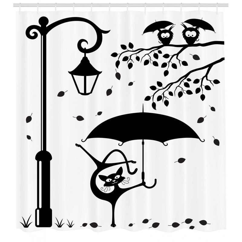 Shower Curtain with Hooks Included, 75" H x 69" W
