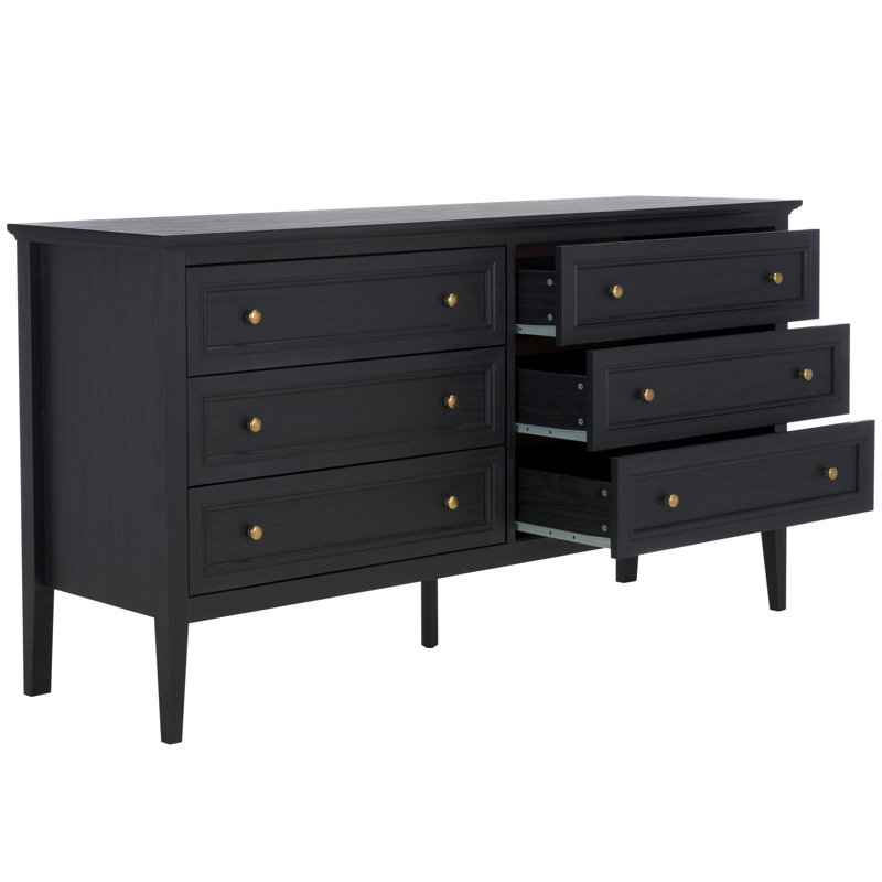Commode 6 tiroirs Cardae, Noir