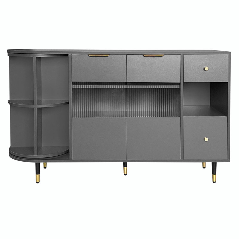 Armoire d'appoint avec tablettes réglables Jonnelle, Gris