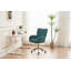 Chaise de bureau pivotante 360 avec base en métal doré et roues universelles-997372508
