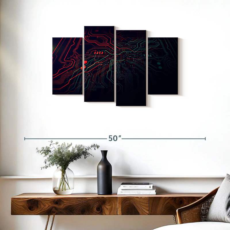 Glowing Circuit Board, 22" H x 36" W