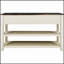 Console rétro avec deux tablettes ouvertes et tiroirs, structure en bois de pin massif pour la vie moderne (espresso et beige)-313731359-313731345