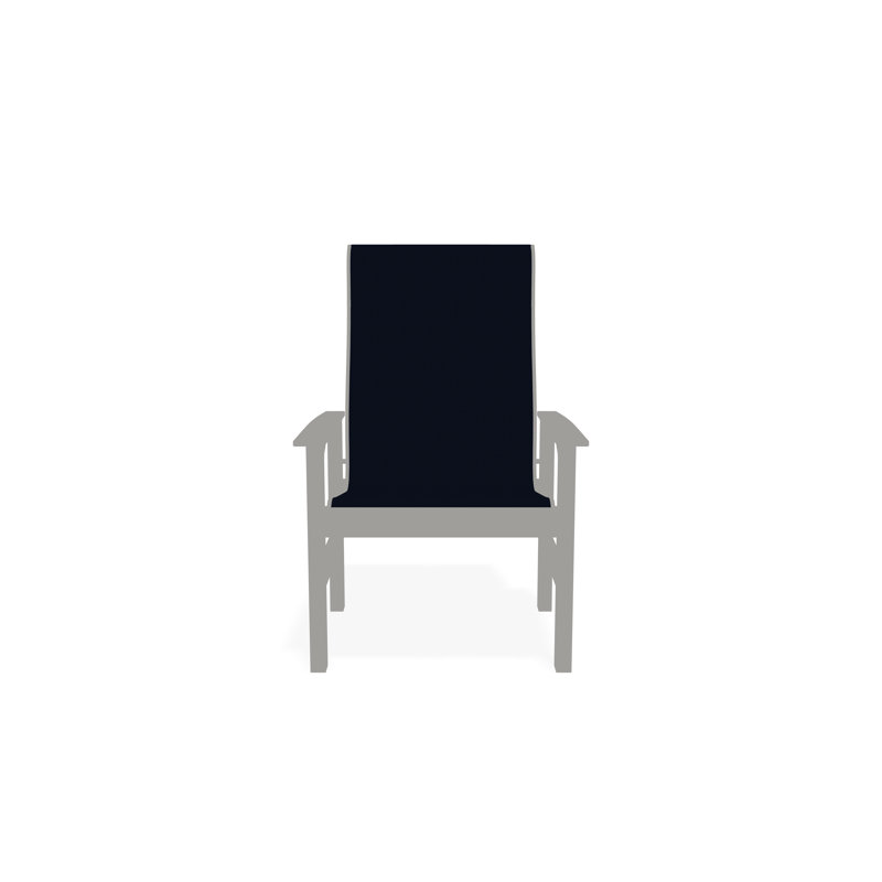 Leeward Sling Marine Grade Polymer Arm Chair, Navy 13D Sunbrella®, Snow