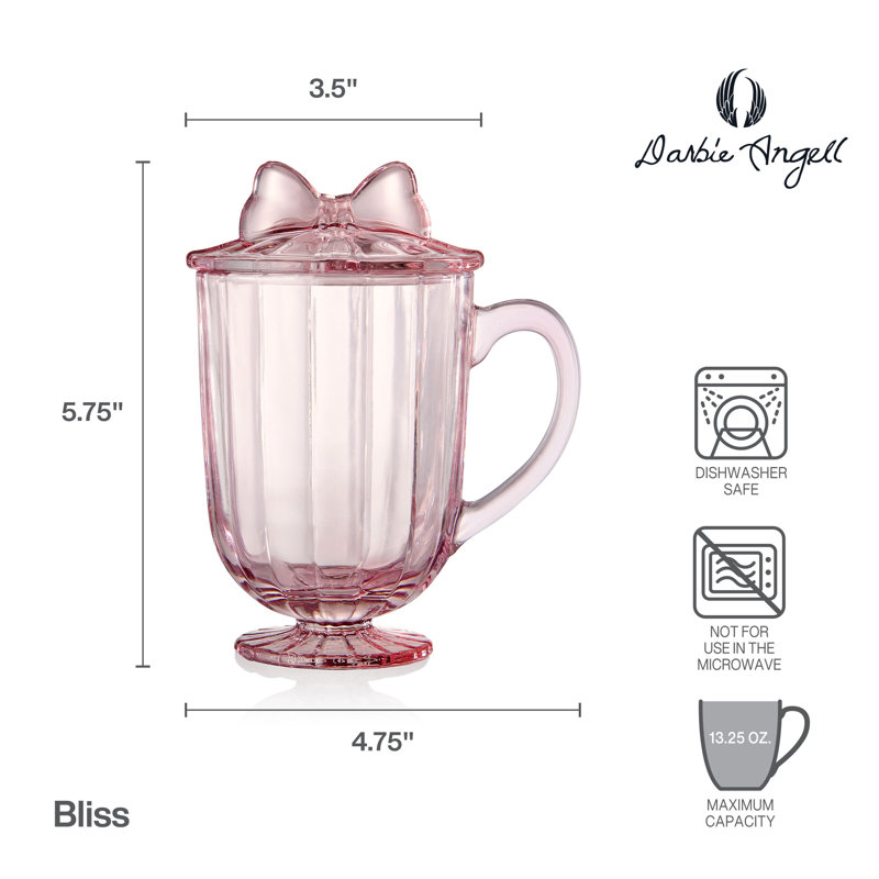 Ensemble de grandes tasses avec couvercle Darbie Angell Bliss, 2 pièces, Rose