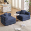 Canapé-lit modulaire convertible pour petits espaces, sans assemblage requis, tissu en velours côtelé, structure de forme fixe et accoudoirs amovibles-2056349517