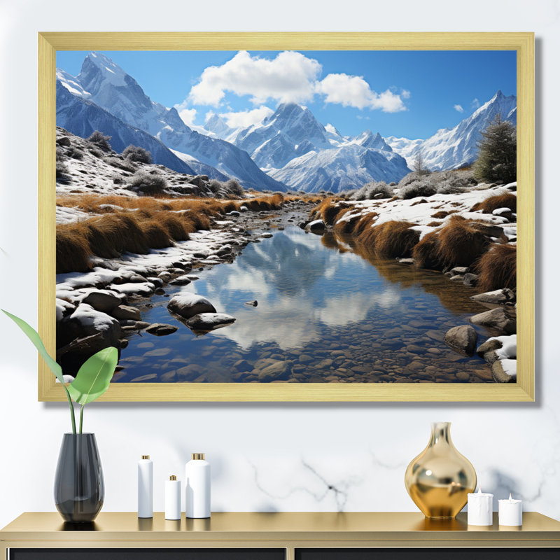 Blydenburgh, France, Alpes françaises, Majesté I - impression, H 30 po x l 40 po x P 1,5 po, Cadre doré simple