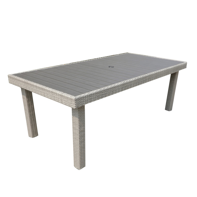 Charming Wicker Rectangular Outdoor Dining Table For Relaxed Gatherings
