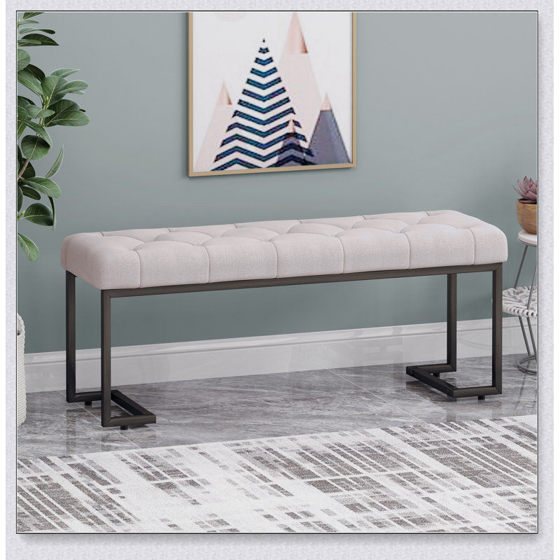 Banc rembourré capitonné à boutons et bronze de conception simple, confortable et durable, banc multifonctionnel