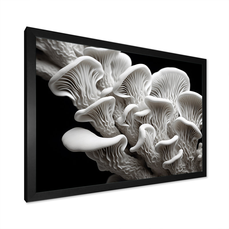 «Black and White Anemone Reef - Coastal Coral Under Water», reproduction sur toile encadrée, Cadre simple noir
