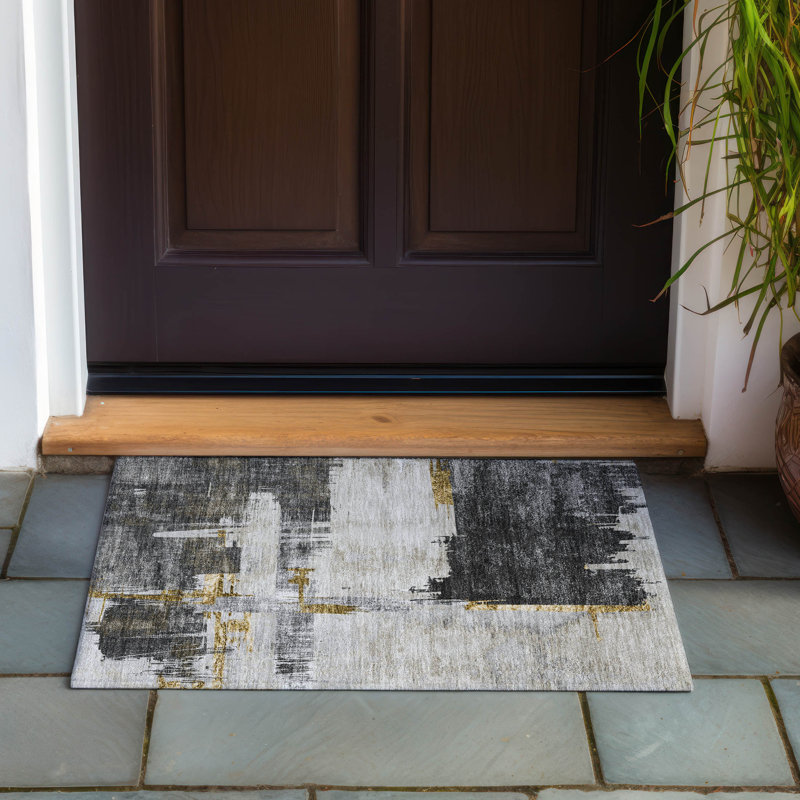 Kaylani Washable Abstract Indoor / Outdoor Rug, Rectangle 1'8" x 2'6"