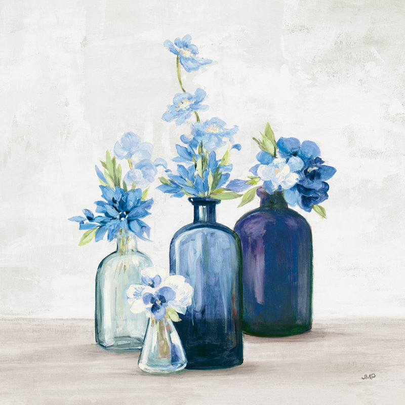 " Windowsill Garden I Cobalt ", 12" H x 12" W x 1.25" D