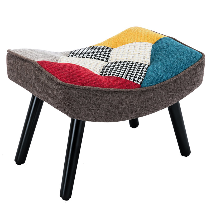 51.5cm Wide Tufted Patchwork Footstool Ottoman