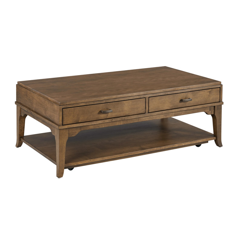 RECTANGULAR DRAWER COFFEE TBL(CASTERS)-AUBURN, Brown