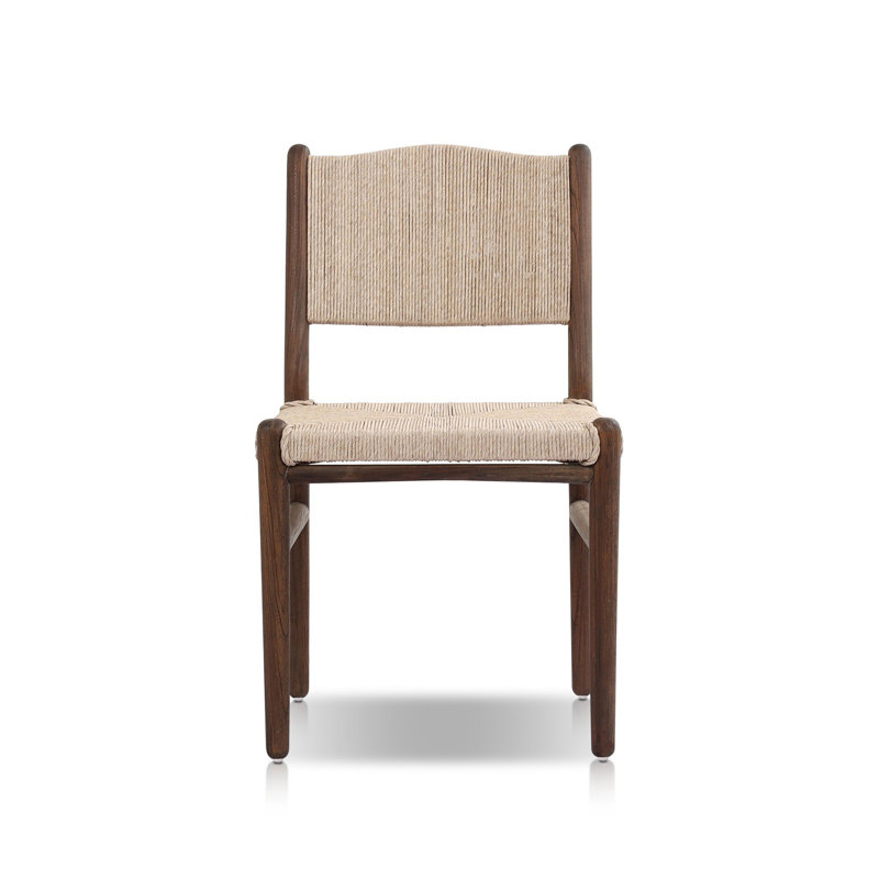 Herrin Outdoor Teak Dining Side Chair, Beige