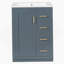 Meuble-lavabo bleu 24 po avec lavabo intégré en céramique, 3 tiroirs et 1 porte pour les petites et moyennes salles de bain-553942662