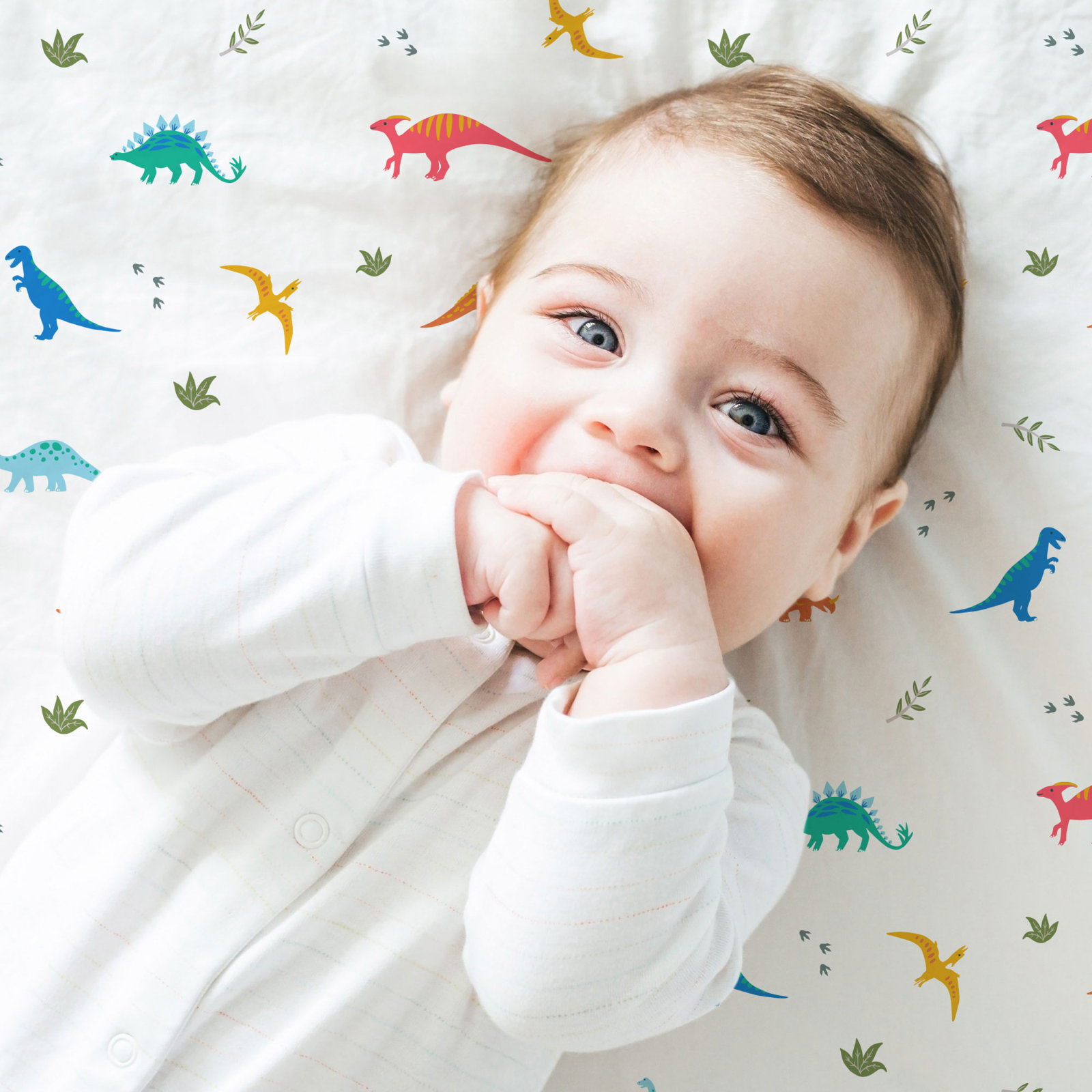 Jurassic Dinosaurs Cotton Fitted Crib Sheet