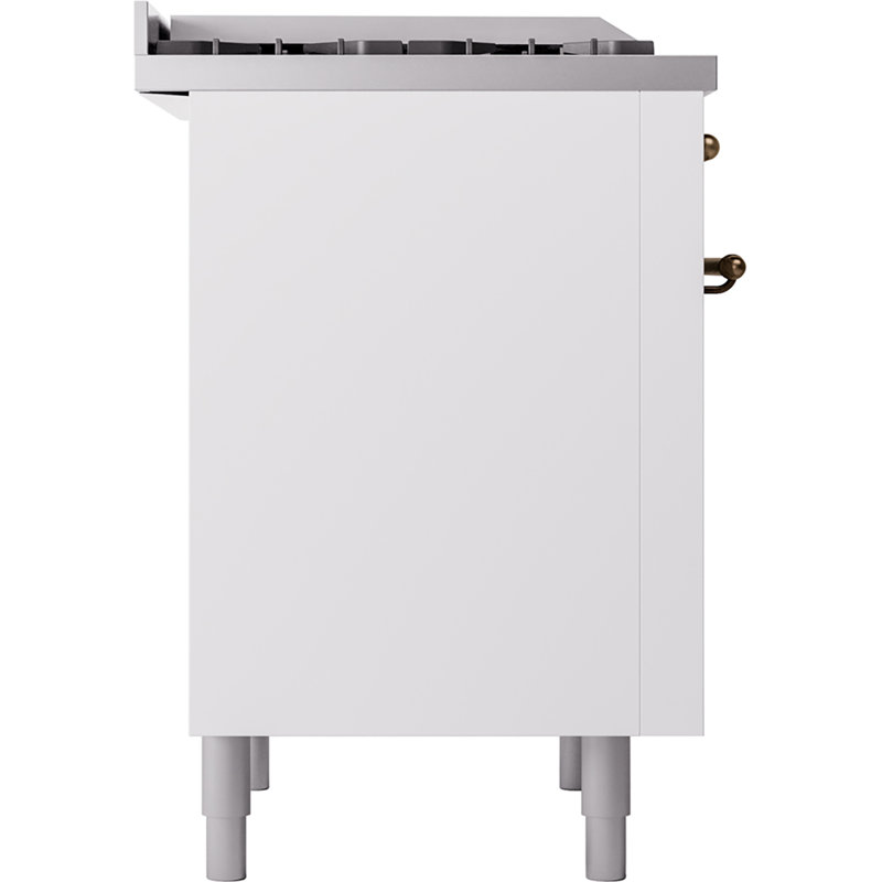 ILVE Nostalgie II 36 Dual Fuel Range, knobs, White/Bronze, Liquid Propane