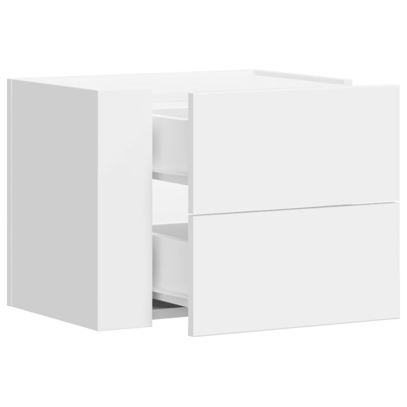 Quartney 45cm W Manufactured Wood Bedside Table, White