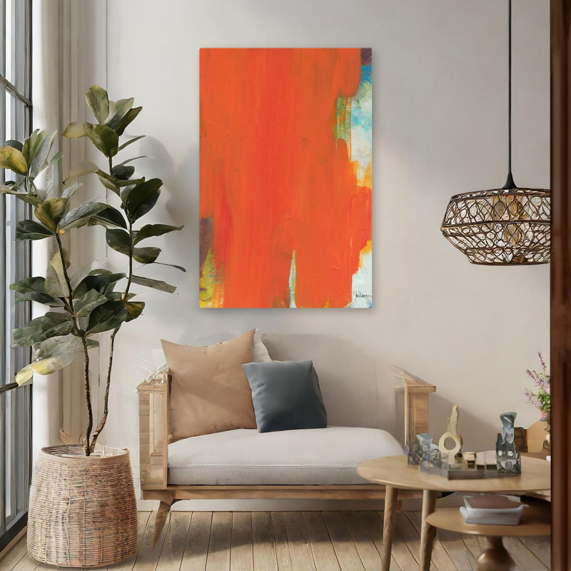 Orange Tide - Abstracts Art contemporain, H 48 po x l 32 po