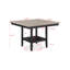 Table de salle à manger 6 pièces de style contemporain, grise, table carrée avec bancs et chaises rembourrées, bois massif gris chatoyant, table