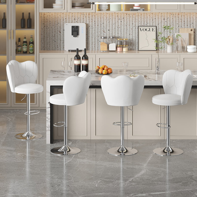 Tabouret à hauteur réglable Vasileior, Blanc