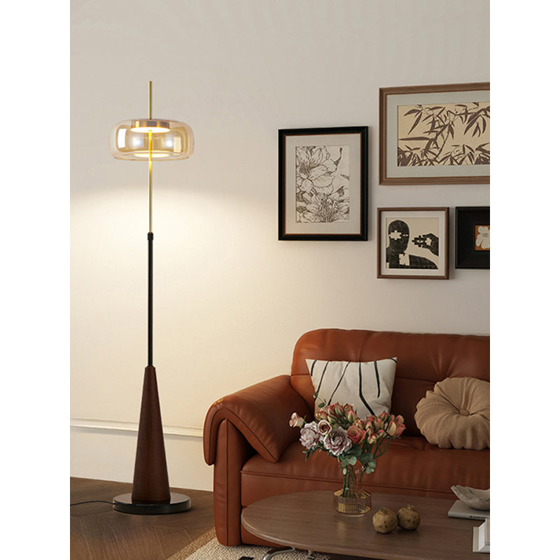 Lampe sur pied en verre et en marbre Italian Minimalist