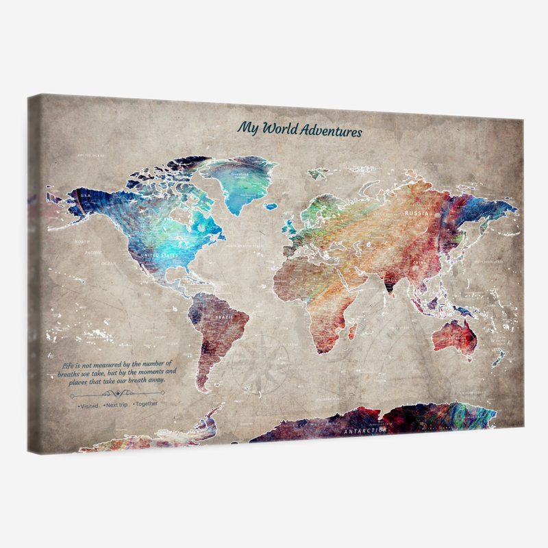 Moments and Places Push Pin World Alvertia, H 16 po x l 24 po