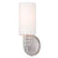 Applique murale en nickel brossé avec abat-jour en tissu blanc cassé fabriqué à la main - Luminaire élégant