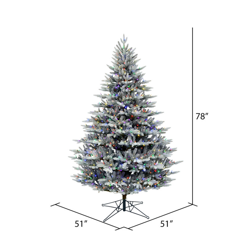 Vickerman Douglas Blue Fir Artificial Christmas Tr Lighted Artificial Fir Christmas Tree, 6.5' H
