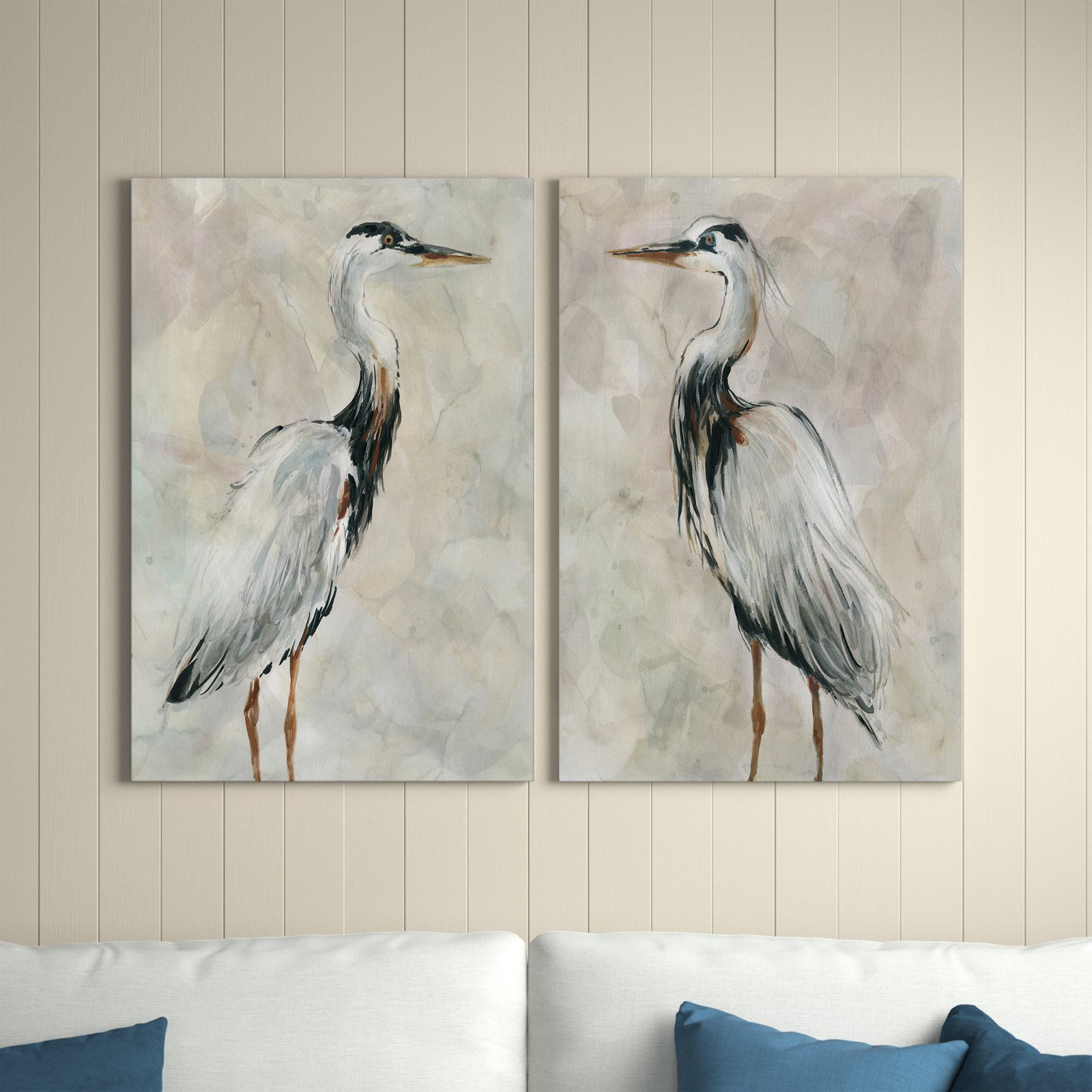 Beachcrest Home™ Crane at Dusk I - 2 Piece Print Set & Reviews | Wayfair