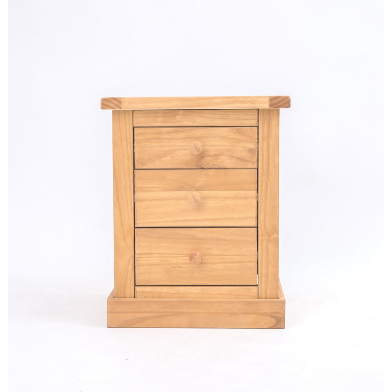 Christie 45cm W Plywood / Laminate Board Bedside Table, Light Wood