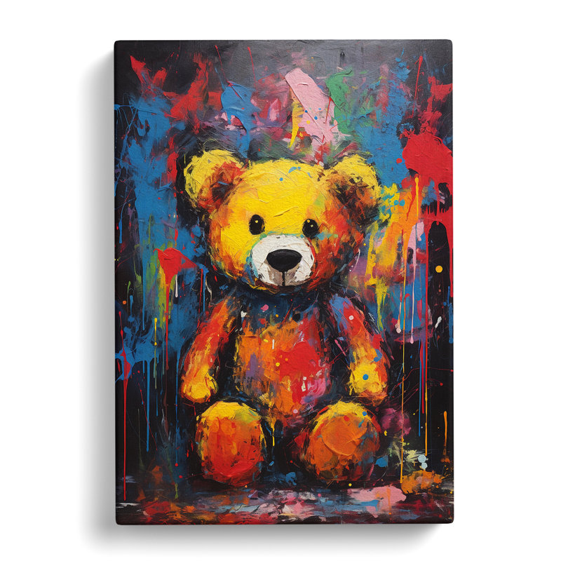 Teddy Bear Expressionism No.2 - Wrapped Canvas, 76cm H x 50cm W x 3cm D