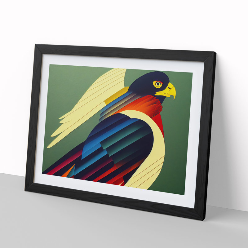 Abstract Eagle Bird Vol.1 - Framed Print, Black, 46cm H x 64cm W x 2cm D