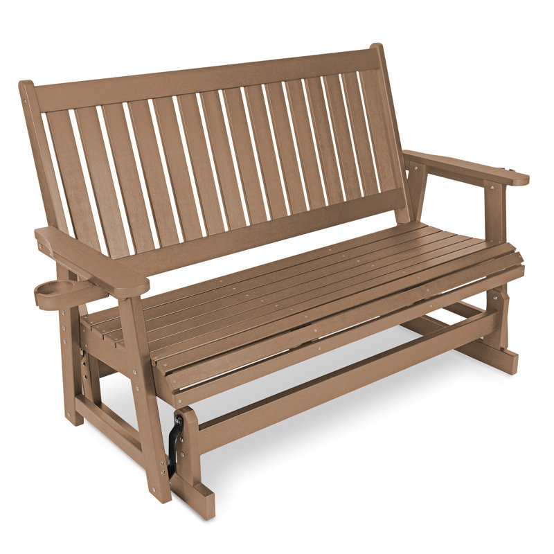 Banc oscillant 3 places en poly Lumber, Brown