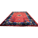 Luxurious Antique Chinese Art Deco Floral Medallion Design Area Rug