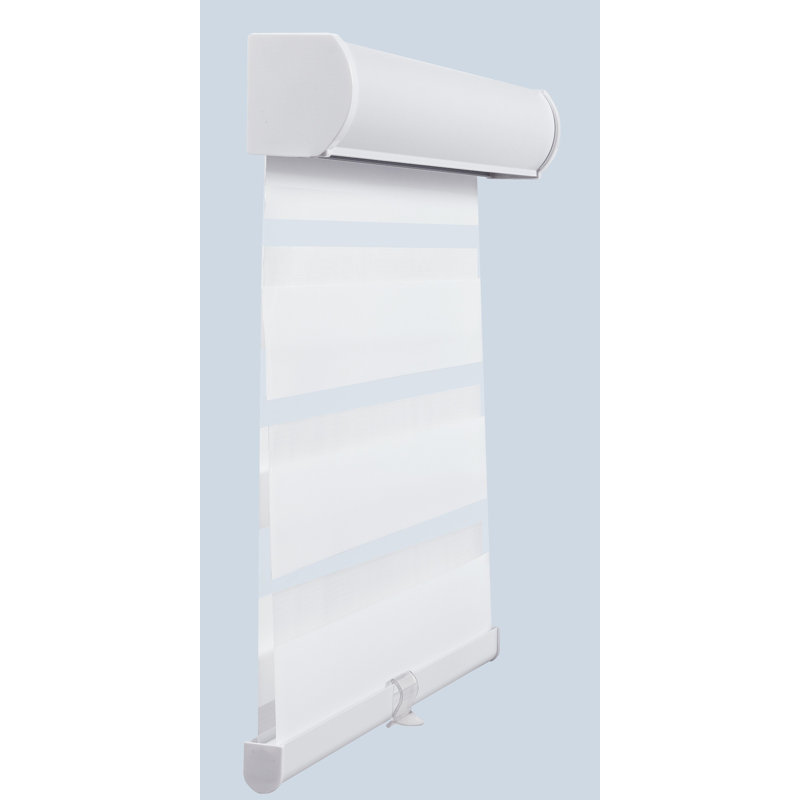 Store à enroulement automatique transparent sans cordon, Blanc, l 40 po x L 72 po