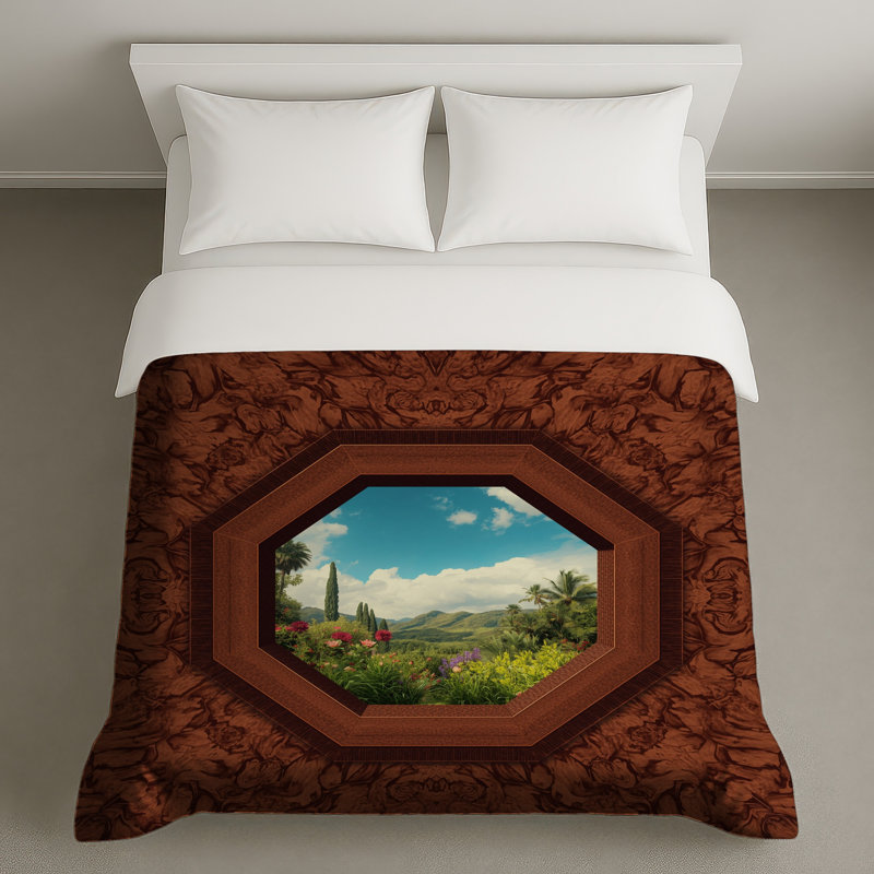 Housses de couette octogonales pour paysage, Grand lit