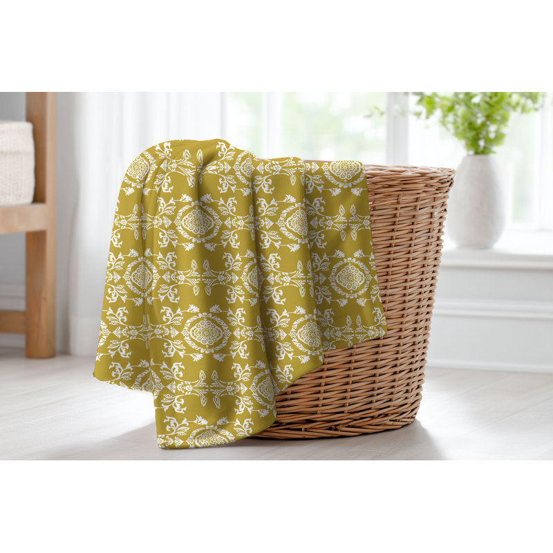 Couverture en velours Jackie, L 80 po x l 60 po, Floral doré