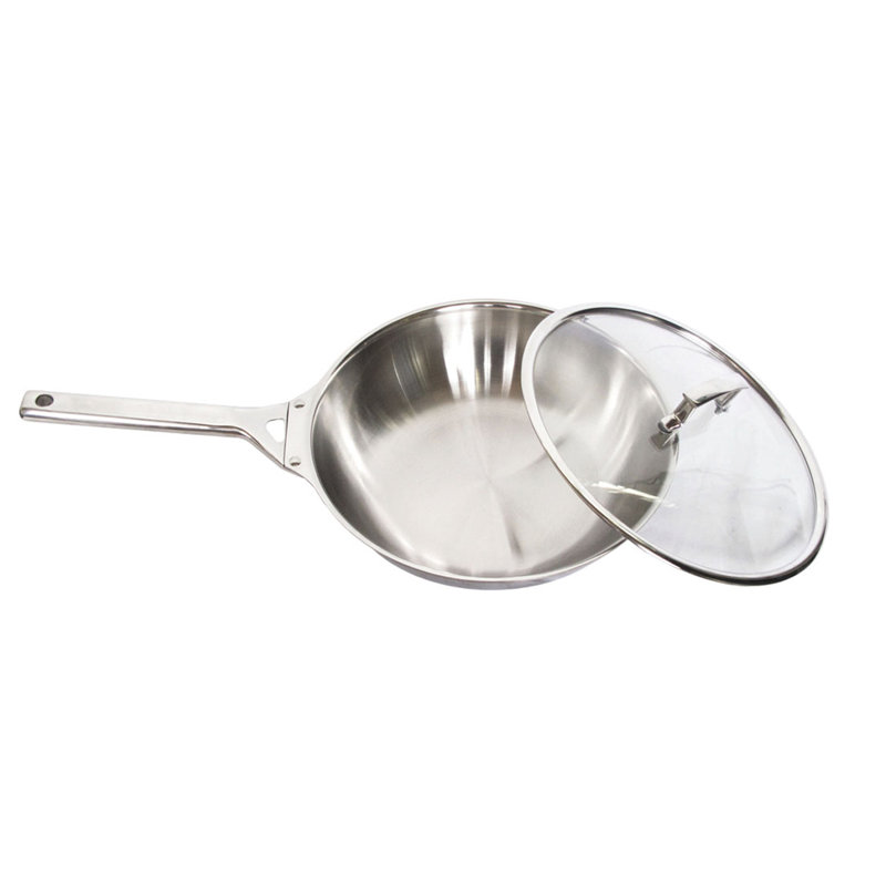 True Induction Gourmet Non-Stick Stainless Steel Wok with Lid