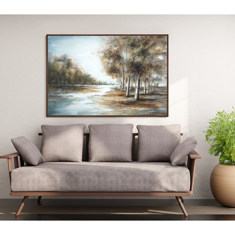 Forêt, cadre flottant, peinture sur toile