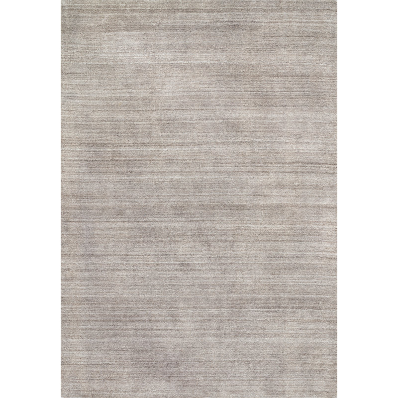 Handmade Rectangular Mocha Wool Area Rug 7'6" x 9'6"