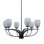 Genevra Cavella 6 Light, Uplight, Chandelier Shown In Matte Black Finish With 5" Matrix Glass