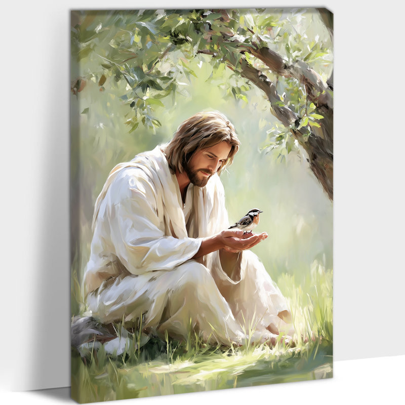  «Spring Jesus», art mural sur toile, peintures murales de printemps, peinture religieuse et naturelle, affiche à impressions chrétiennes pour le salon et la chambre à coucher