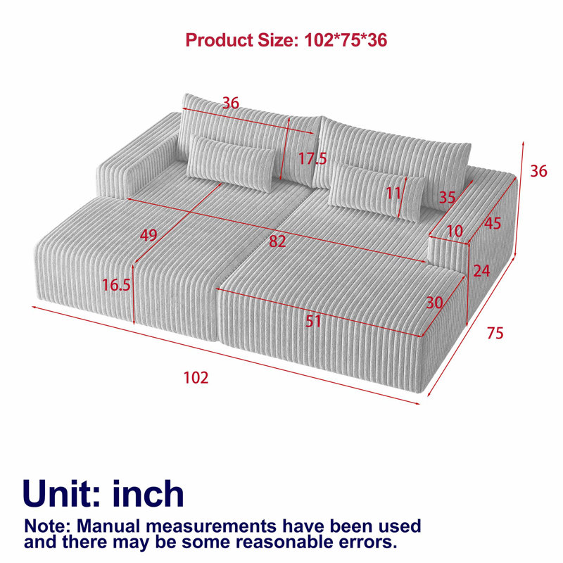 Comfortable Oversized Sectional Sofa with Reclining Feature for Relaxation, Gray