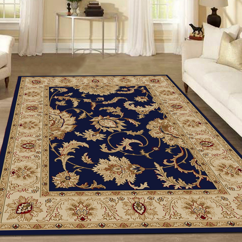 Weisgerber Oriental Navy/Beige Area Rug, Rectangle 3'3" x 4'11"