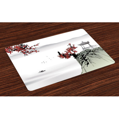 Ratcliff Asian Cherry Blossoms and Boat Placemat