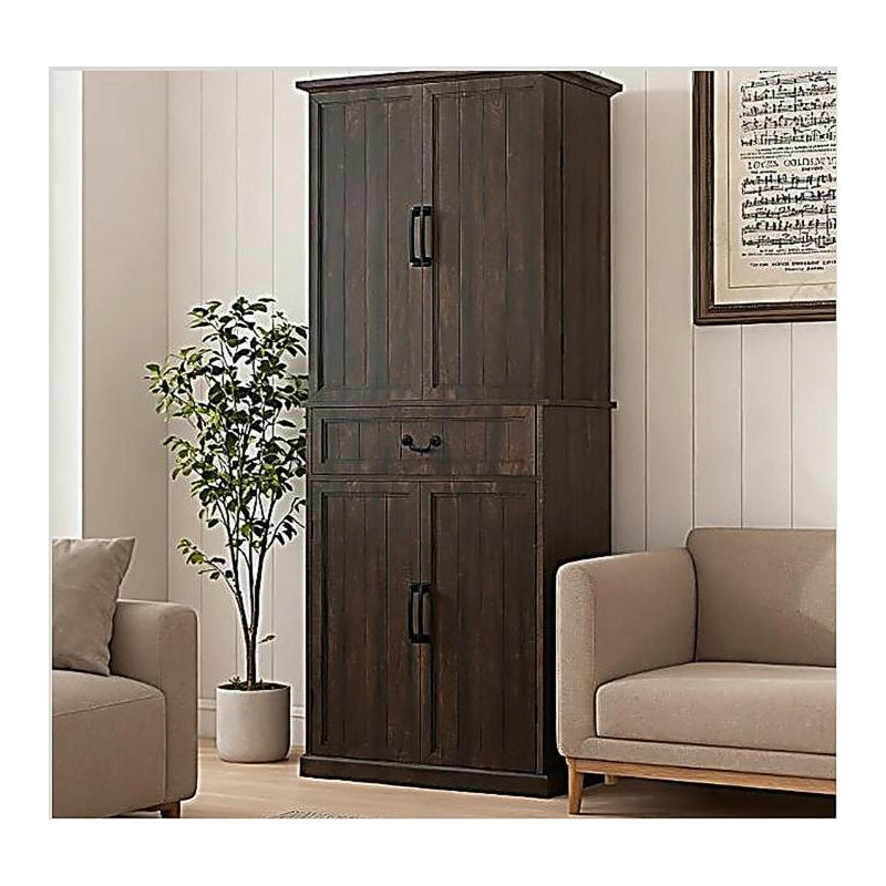 Armoire de rangement moderne, armoire de cuisine à DEL avec tablettes de porte Modern