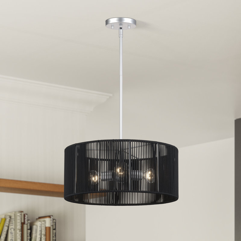 Lustre suspendu Acordia, Trois lumières, Noir, Nickel