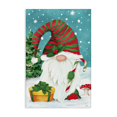 Holiday Elf & Gifts Canvas Wall Art by Mollie B.