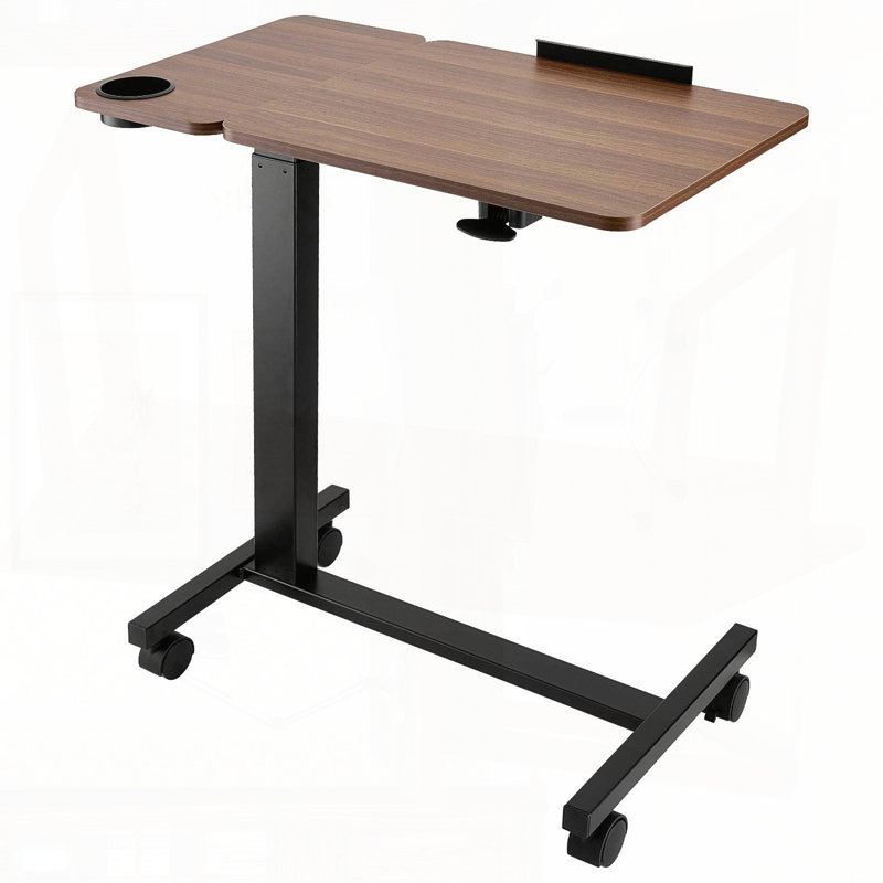 Table de lit réglable en hauteur et en angle avec porte-gobelet - Bureau d'ordinateur portable mobile